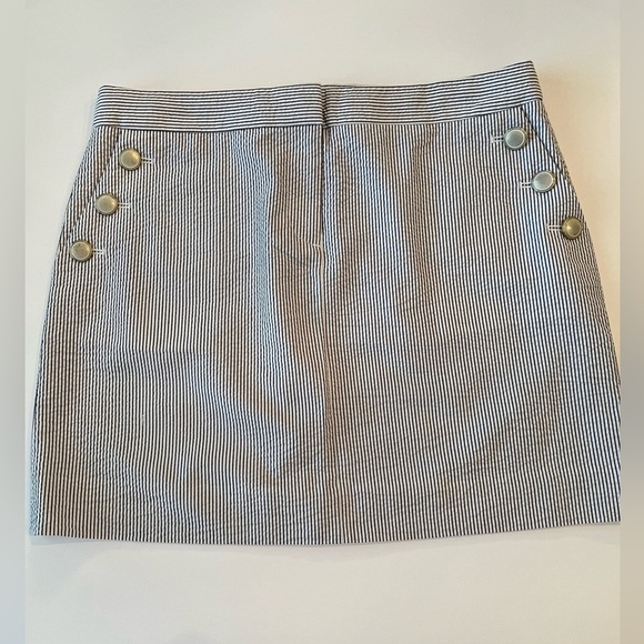 J. CREW SKIRT NAVY AND WHITE VERTICAL STRIPES - Picture 1 of 5